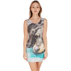 Dog Animal Art Abstract Watercolor Bodycon Dress by Celenk