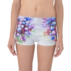 Berries Pink Blue Art Abstract Boyleg Bikini Bottoms by Celenk