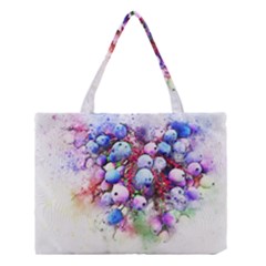Berries Pink Blue Art Abstract Medium Tote Bag