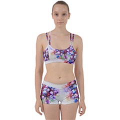 Berries Pink Blue Art Abstract Women s Sports Set by Celenk