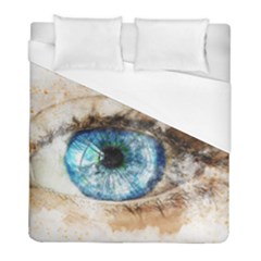 Eye Blue Girl Art Abstract Duvet Cover (full/ Double Size) by Celenk