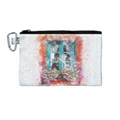 Window Flowers Nature Art Abstract Canvas Cosmetic Bag (medium)