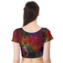 Abstract Picture Pattern Galaxy Short Sleeve Crop Top View2