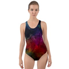 Abstract Picture Pattern Galaxy Cut-out Back One Piece Swimsuit by Celenk