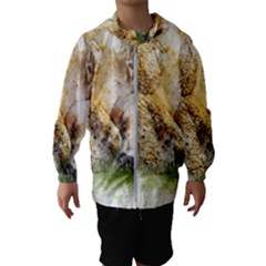 Bear Baby Sitting Art Abstract Hooded Wind Breaker (Kids)