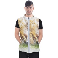 Bear Baby Sitting Art Abstract Men s Puffer Vest