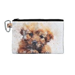 Dog Puppy Animal Art Abstract Canvas Cosmetic Bag (medium)