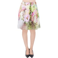 Flowers Bouquet Art Abstract Velvet High Waist Skirt by Celenk