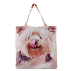 Dog Animal Pet Art Abstract Grocery Tote Bag by Celenk