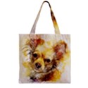Dog Animal Art Abstract Watercolor Zipper Grocery Tote Bag View2