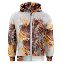 Dog Animal Pet Art Abstract Men s Zipper Hoodie by Celenk