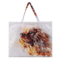 Dog Animal Pet Art Abstract Zipper Large Tote Bag by Celenk