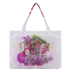 Window Flowers Nature Art Abstract Medium Tote Bag