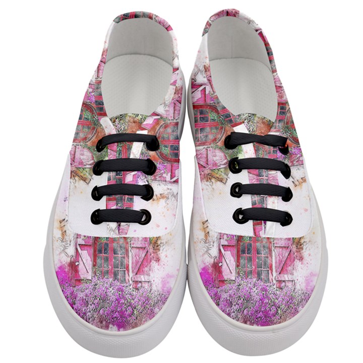 Window Flowers Nature Art Abstract Women s Classic Low Top Sneakers