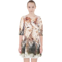 Lion Animal Art Abstract Pocket Dress