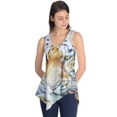 Tiger Animal Art Abstract Sleeveless Tunic by Celenk