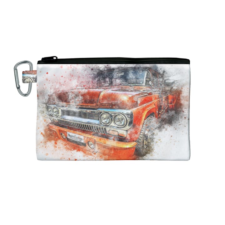 Car Old Car Art Abstract Canvas Cosmetic Bag (Medium)