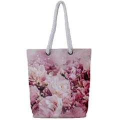 Flowers Bouquet Art Abstract Full Print Rope Handle Tote (small)
