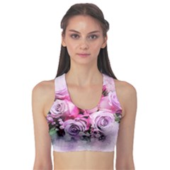 Flowers Roses Bouquet Art Abstract Sports Bra by Celenk