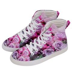 Flowers Roses Bouquet Art Abstract Women s Hi-top Skate Sneakers by Celenk