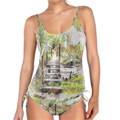 River Bridge Art Abstract Nature Tankini Set