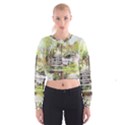 River Bridge Art Abstract Nature Cropped Sweatshirt View1