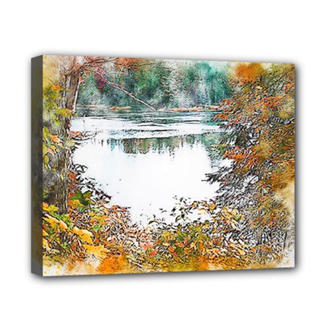 River Water Art Abstract Stones Canvas 10  X 8  by Celenk