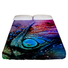 Lizard Reptile Art Abstract Animal Fitted Sheet (king Size) by Celenk
