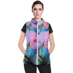 Lizard Reptile Art Abstract Animal Women s Puffer Vest by Celenk