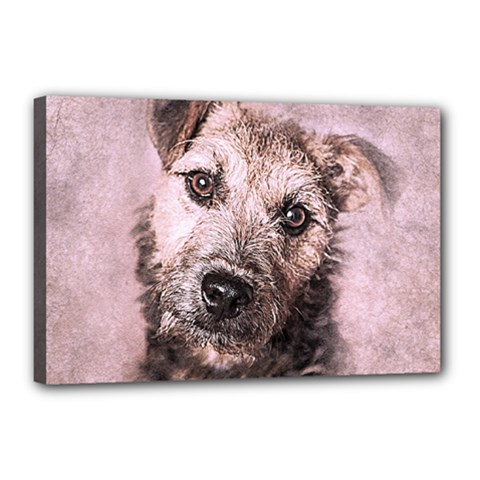 Dog Pet Terrier Art Abstract Canvas 18  X 12  by Celenk