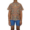 Multicolored Abstract Ornate Pattern Kids  Short Sleeve Swimwear View1