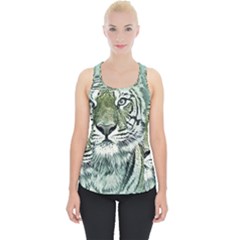 Tiger Cat Art Abstract Vintage Piece Up Tank Top by Celenk