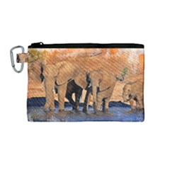 Elephants Animal Art Abstract Canvas Cosmetic Bag (medium)