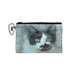 Cat Pet Art Abstract Vintage Canvas Cosmetic Bag (small) by Celenk