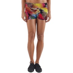 Background Art Abstract Watercolor Yoga Shorts by Celenk