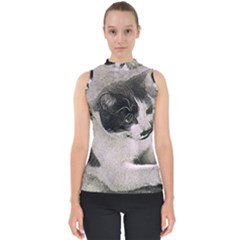 Cat Pet Art Abstract Vintage Shell Top by Celenk