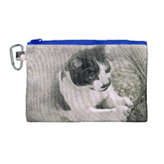 Cat Pet Art Abstract Vintage Canvas Cosmetic Bag (large) by Celenk