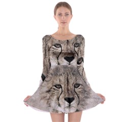 Leopard Art Abstract Vintage Baby Long Sleeve Skater Dress by Celenk