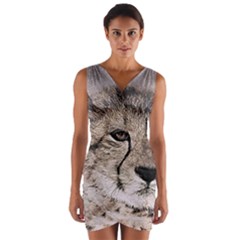 Leopard Art Abstract Vintage Baby Wrap Front Bodycon Dress by Celenk