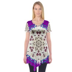 Eyes Looking For The Finest In Life As Calm Love Short Sleeve Tunic  by pepitasart