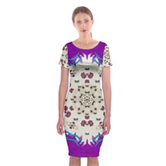 Eyes Looking For The Finest In Life As Calm Love Classic Short Sleeve Midi Dress by pepitasart