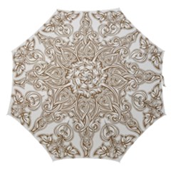 Beautiful Gold Floral Pattern Straight Umbrellas by NouveauDesign