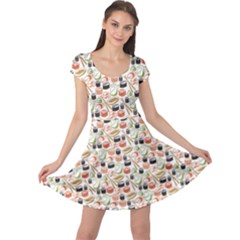 Colorful Pattern With Sushi Cap Sleeve Dress by CoolDesigns