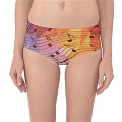 Music Notes Mid-waist Bikini Bottoms by linceazul