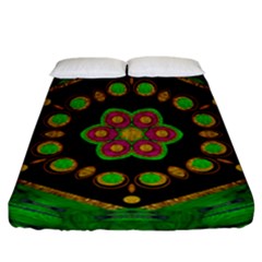 Magic Of Life A Orchid Mandala So Bright Fitted Sheet (california King Size) by pepitasart