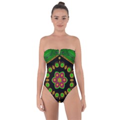 Magic Of Life A Orchid Mandala So Bright Tie Back One Piece Swimsuit by pepitasart