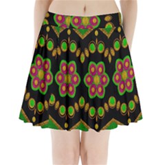 Magic Of Life A Orchid Mandala So Bright Pleated Mini Skirt by pepitasart