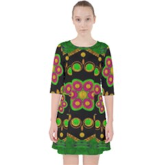 Magic Of Life A Orchid Mandala So Bright Pocket Dress by pepitasart