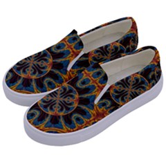 Tapestry Pattern Kids  Canvas Slip Ons by linceazul