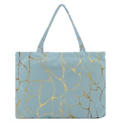 Mint,gold,marble,pattern Zipper Medium Tote Bag by NouveauDesign